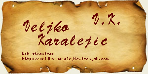 Veljko Karalejić vizit kartica